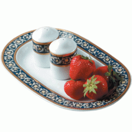 Солонка «Рома»; фарфор; D=43, H=65мм; белый, синий