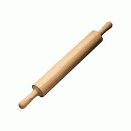Скалка; дерево; D=9, L=50, B=9см; бежевый 
