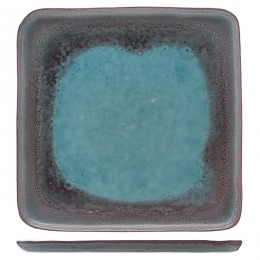 Тарелка квадратная; керамика; L=27, 5, B=27, 5см; бирюзовый 