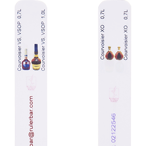 Линейка «Курвуазье VSOP0 0. 7, 1л XO 0. 7л»; пластик; L=28, B=2см; белый