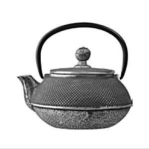 Чайник с ситечком; чугун; 450мл; D=8.5, H=9.5, L=14.4см; черный