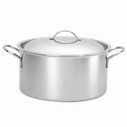 Кастрюля с крышкой; сталь нержавеющая ; 5.8л; D=28, H=13см; металлический 