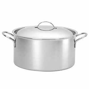 Кастрюля с крышкой; сталь нержавеющая ; 5.8л; D=28, H=13см; металлический 