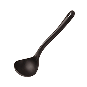 Половник жаропрочный; пластик; 150мл; D=9, H=2.5, L=32см; черный