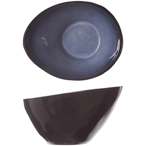 Салатник; керамика; , H=85, L=150, B=120мм; синий, черный